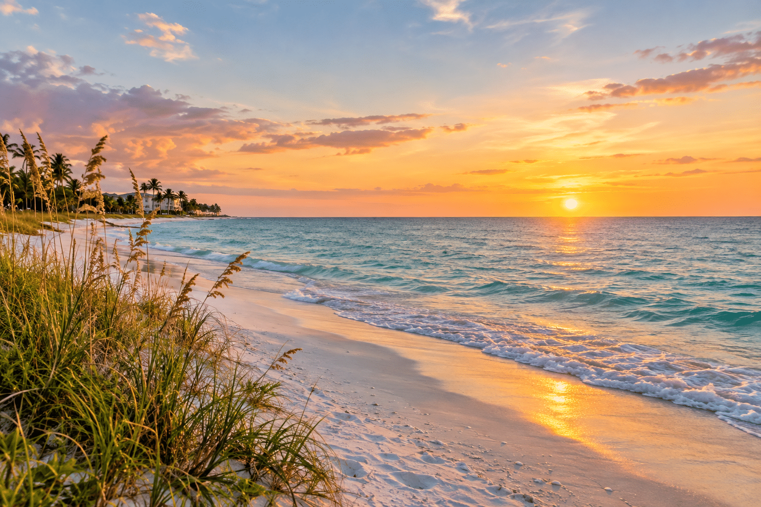 Golden Sunset Over a Tranquil Shoreline